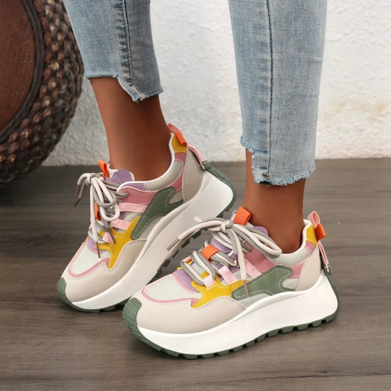 Women Platform New Casual Sneakers Anti-slip Outdoor Sneakers Women Trend Flat Breathable Designer Shoes Women Zapatos De Mujer