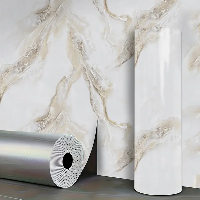 Pannello da parete con motivo in marmo in stile europeo, carta da parati staccabile e incollata, arte decorativa da parete per soggiorno, camera da letto, decorazione domestica