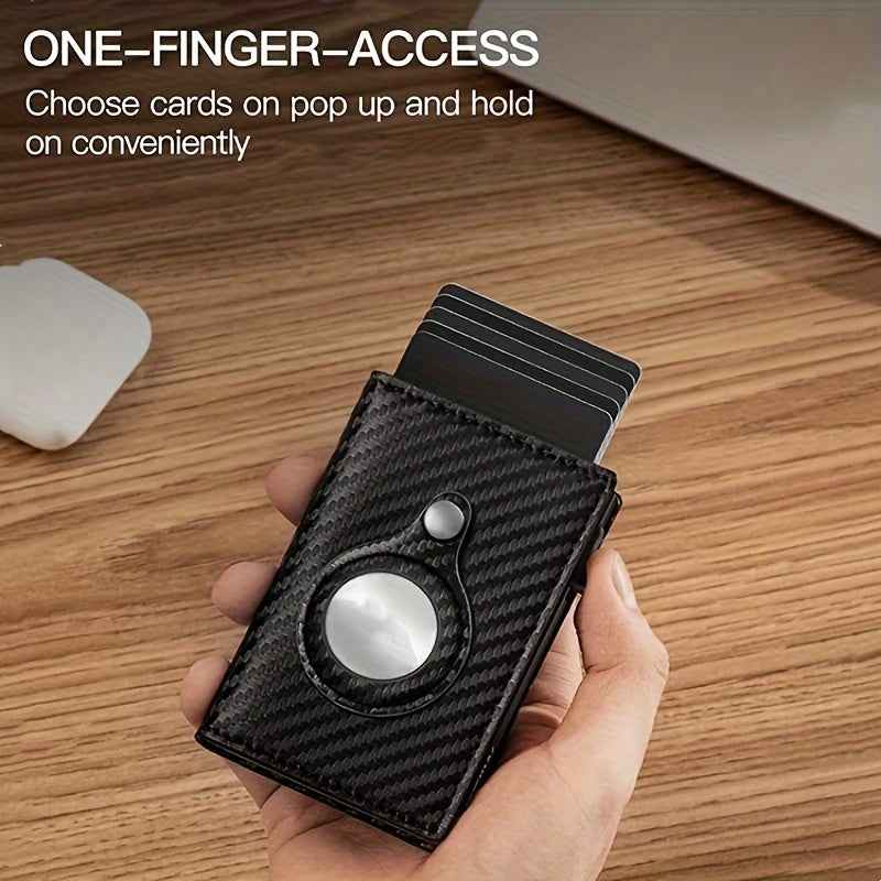 Auto Side Push Card Holder Wallet For Men Slim RFID Blocking Money Clip Wallets Minimalist Wallet With Money Pocket