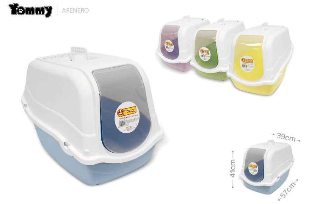 Lettiera per Gatti con Coperchio – Blu e Bianco | Fresca e Igienica