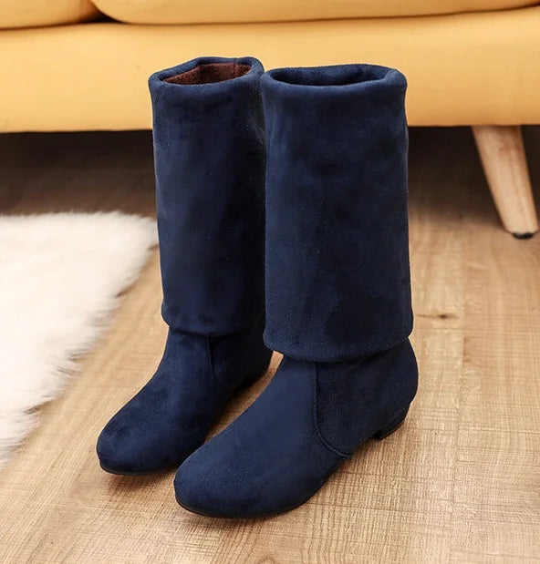 new Hot Women Boots Autumn Winter Ladies Fashion Flat Bottom Boots Shoes Over The Knee Thigh High Suede Long Boots