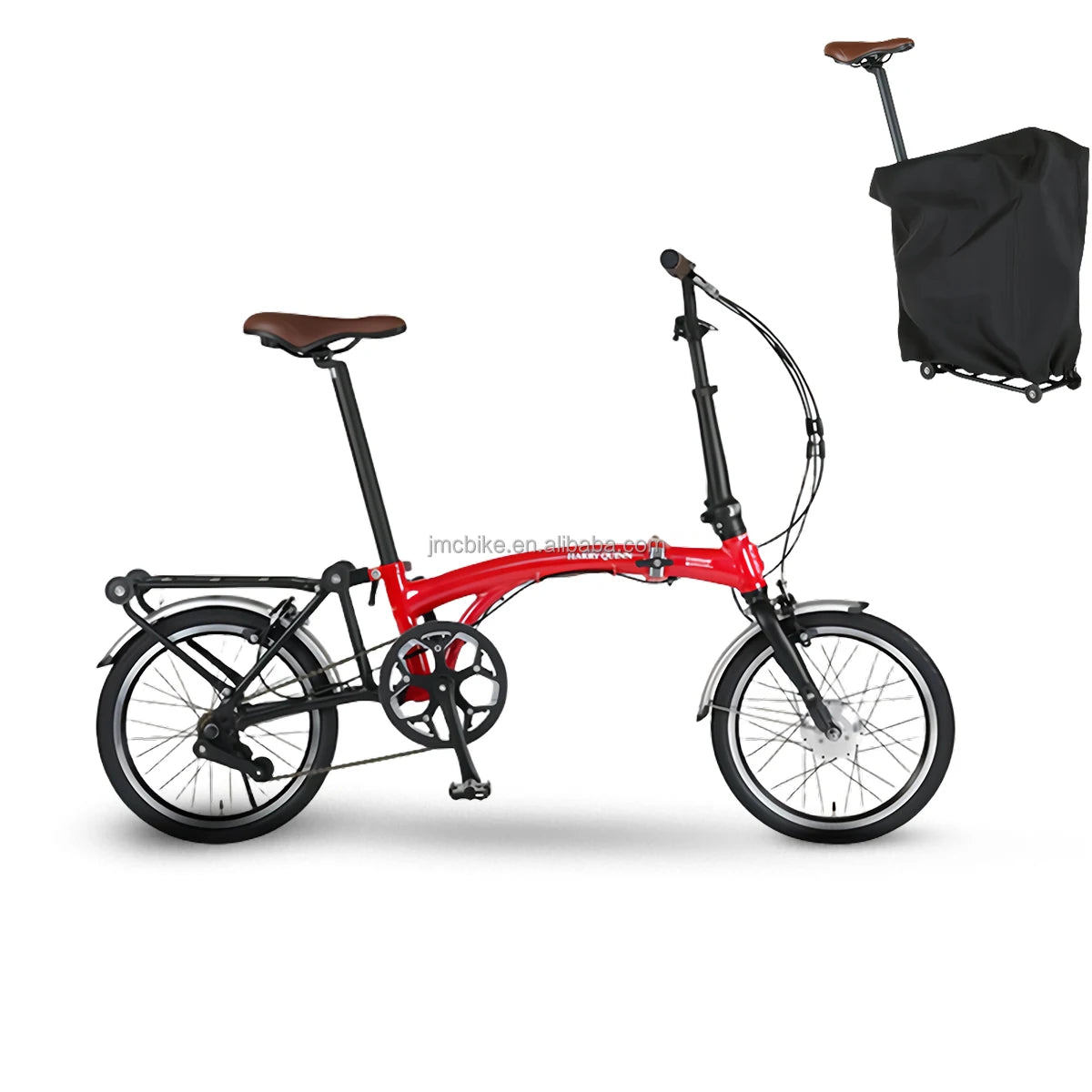 16-Inch High Quality Aluminum Alloy Frame Folding Bike 9-Speed Mini Foldable Bicycle with Steel Fork Light Weight