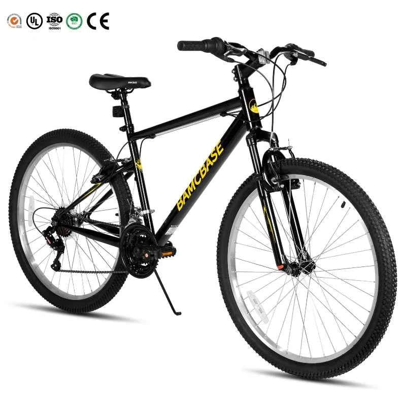 JOYKIE 26 - Inch and Steel - Frame Mountain Bikes (MTB), 18 - Speed V - Brake Adult Mountain Bicycles.