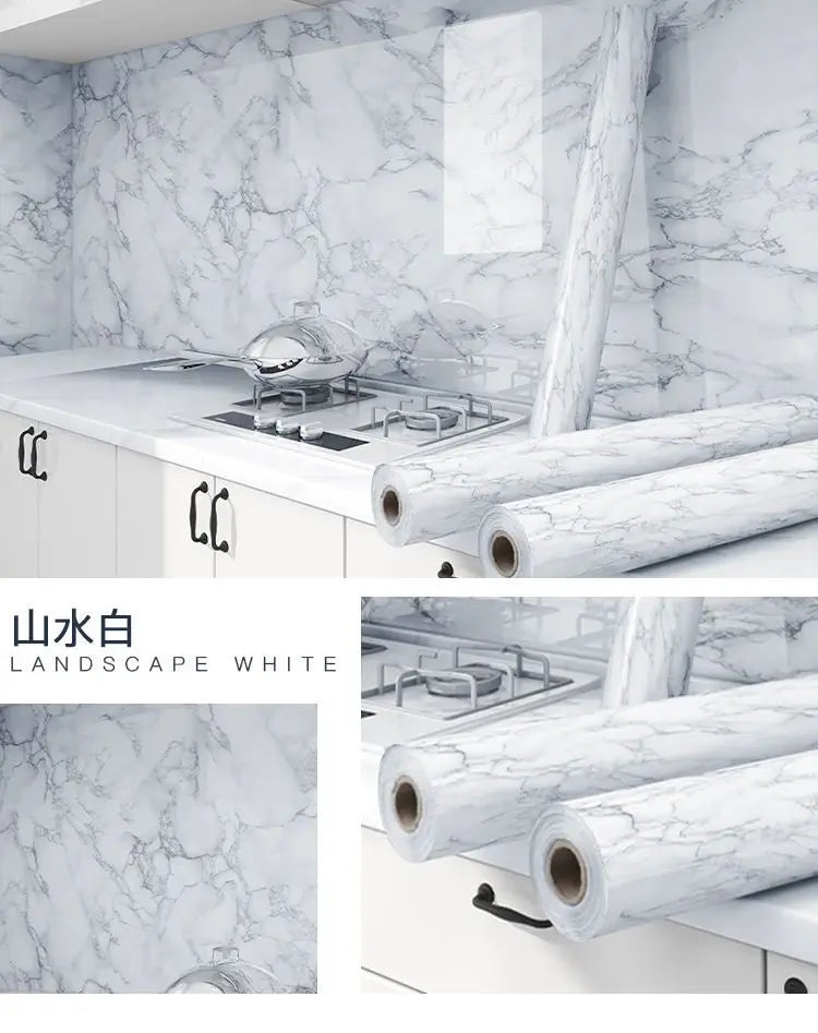 Carta da parati adesiva da parete Larghezza 80 cm Foglio impermeabile a prova di olio Adesivo per decorazioni in marmo Carta decorativa per ristrutturazione bagno cucina