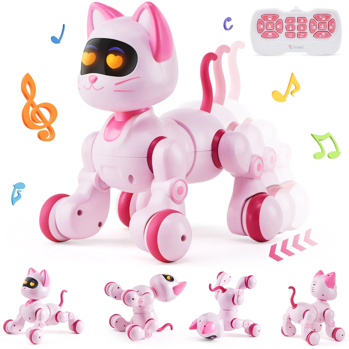 SucceBuy Intelligent Remote Control Robot Cat Electronic Stunt Voice Command Programmable Touch-sense Music Song Children's Toys