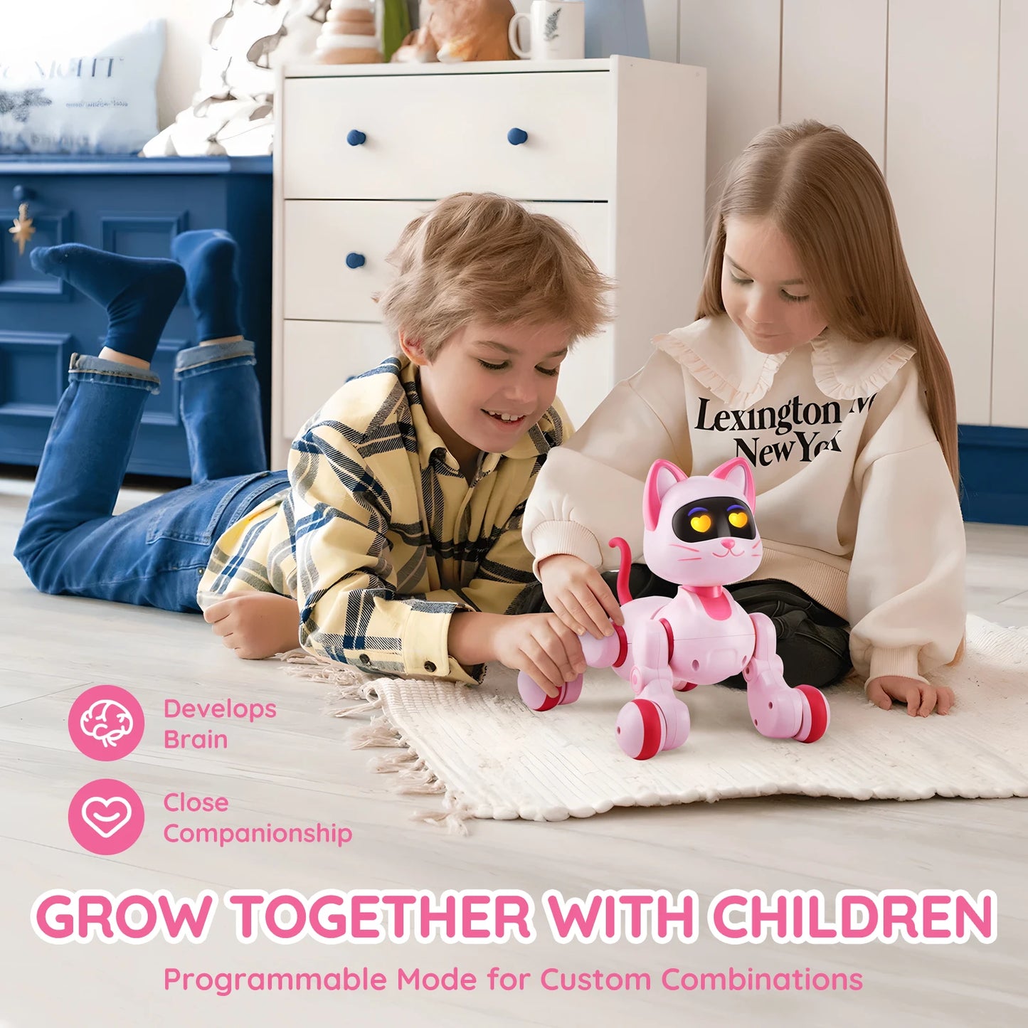 SucceBuy Intelligent Remote Control Robot Cat Electronic Stunt Voice Command Programmable Touch-sense Music Song Children's Toys