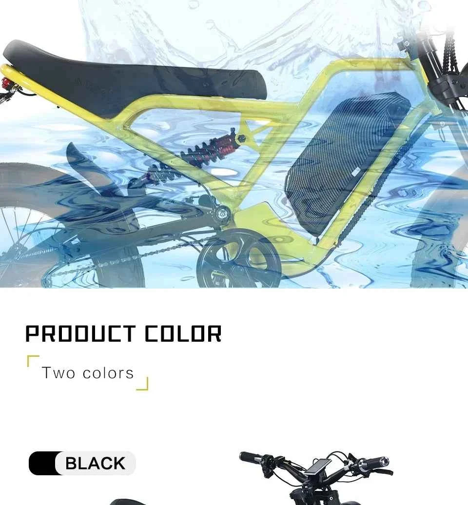 Electric Bicycle AKEZ Dual shock absorption 1500W motor 48V18AH battery Electric Bike 20 inch tire fat mountain off-road E-Bike