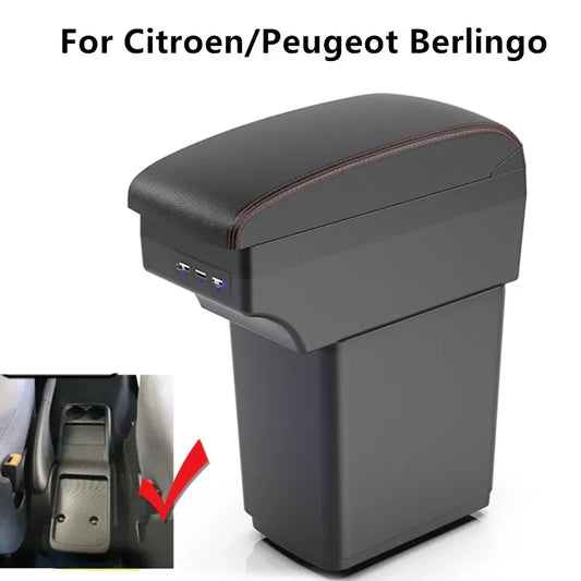 For Citroen Berlingo Armrest Retrofit Parts for Peugeot Partner Tepee Car Armrest Storage Box