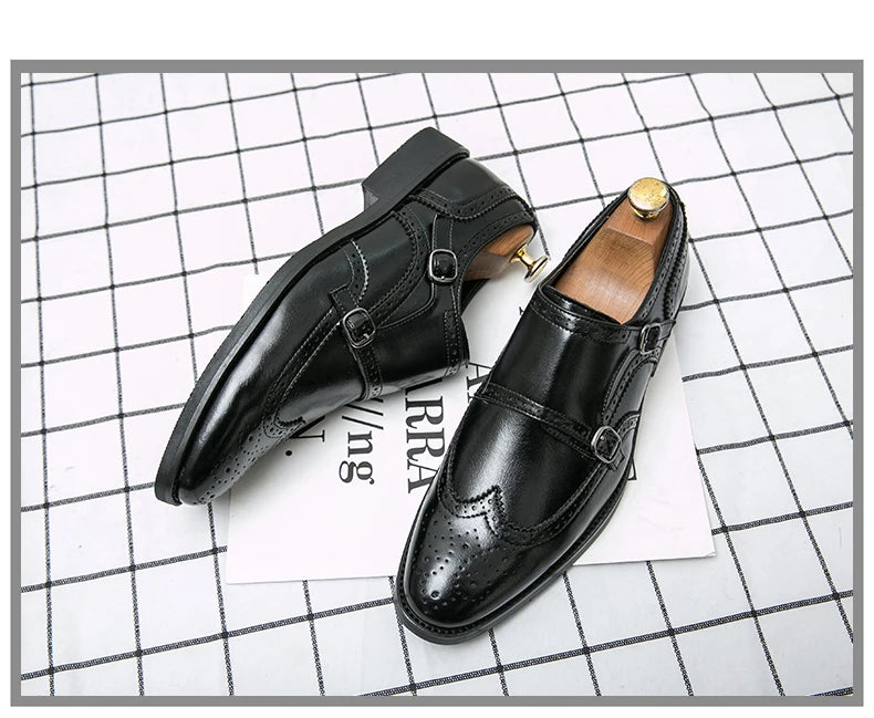 Formal Leather Shoes For Men Classic Casual Business Shoes Men High Quality Men's Dress Shoes Wedding Offcie Social Brogues Shoe