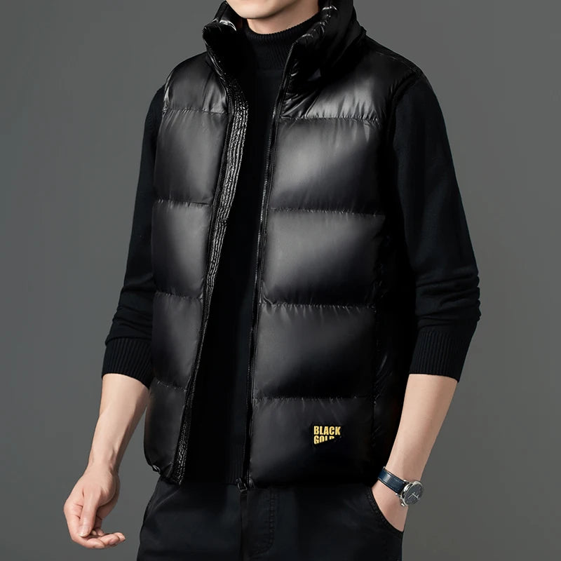 Brand Men Fashion Winter Vest Warm Coat Hooded Light Plus Size Mens Work Vests Waistcoat New Spring Autumn Sleeveless Jacket