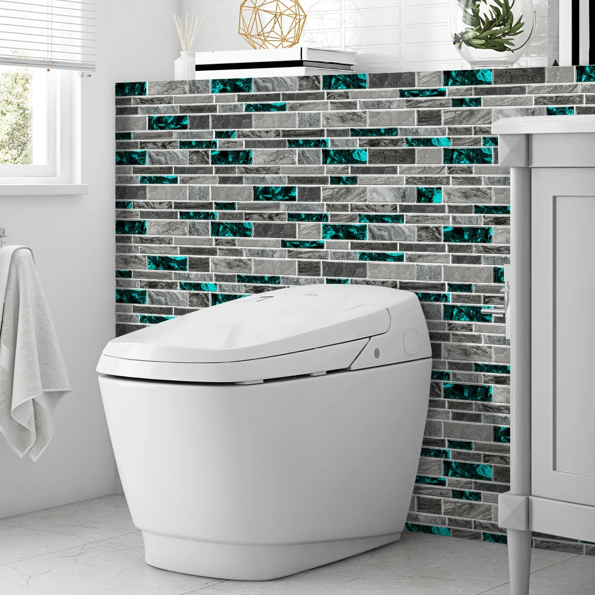 12/24/48 pezzi adesivo per piastrelle stacca e incolla adesivo autoadesivo sul backsplash per piastrelle per cucina, bagno, decorazione della camera da letto