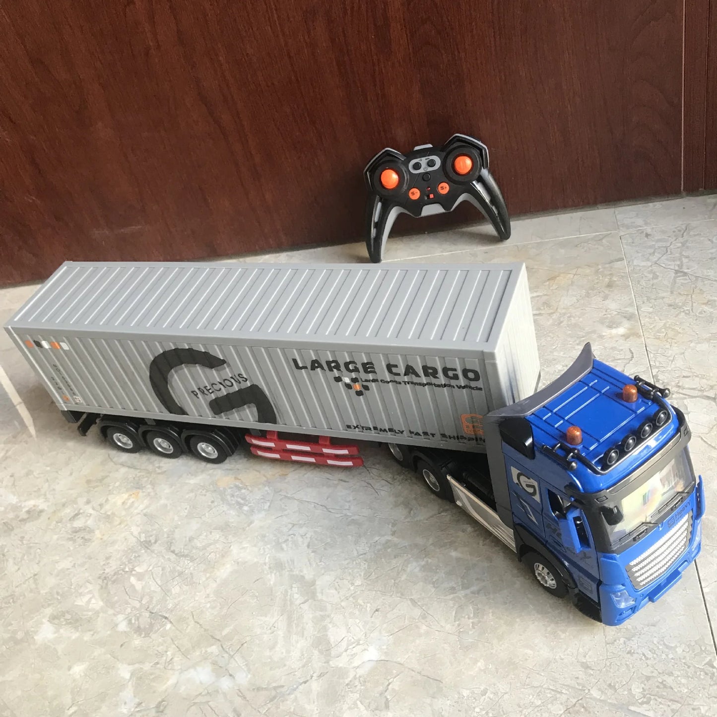 RC Car Big Remote Control Oil Tank Truck 9CH Alloy Electronic Simulation Trailer LED Music RC Container Truck Rechargeable Toy