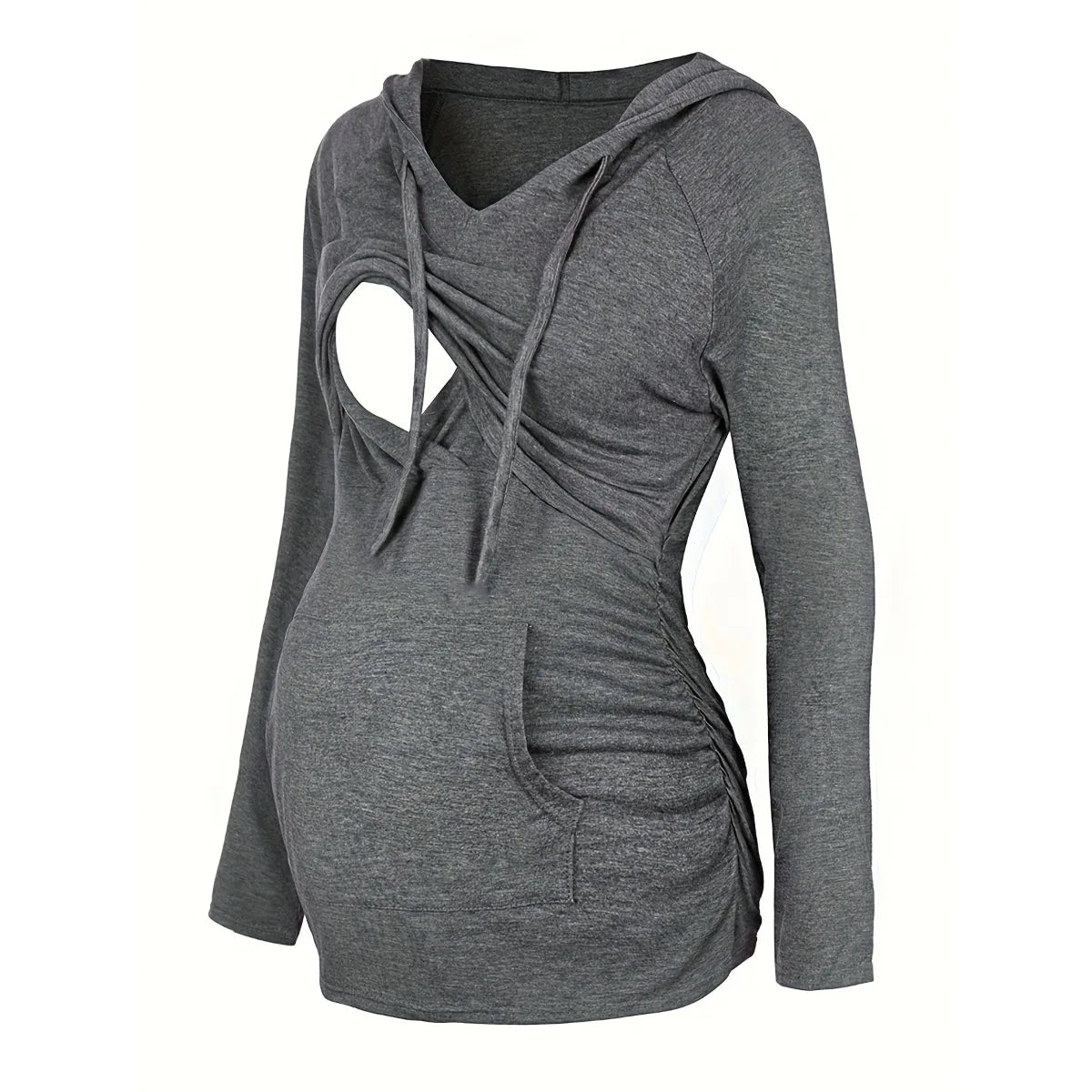 Women Maternity Hoodie Nursing Sweatshirt with Pockets Long Sleeve Comfortable Pregnancy Clothes for Breastfeeding Moms