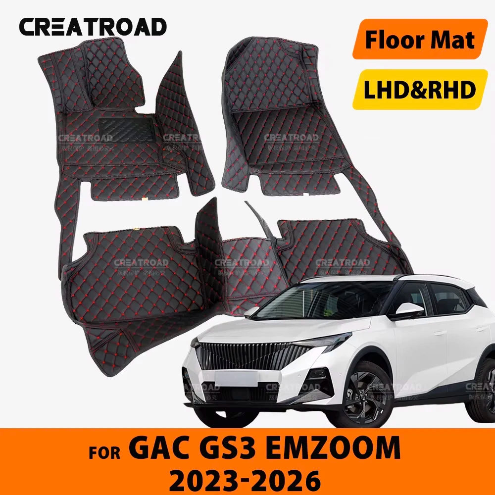 CREATROAD For GAC Trumpchi GS3 Emzoom 2023-2026 Car Floor Mat Custom Auto Foot Pads Automobile Carpet Cover Interior Accessories