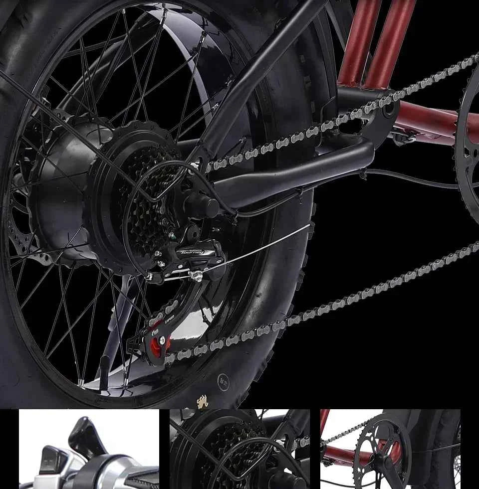 Mountain Adult Akez Electric Bicycler 1500W motor 48V 36AH Removable lithium Battery E bike 20 inch Tire Off-road Electric Bike