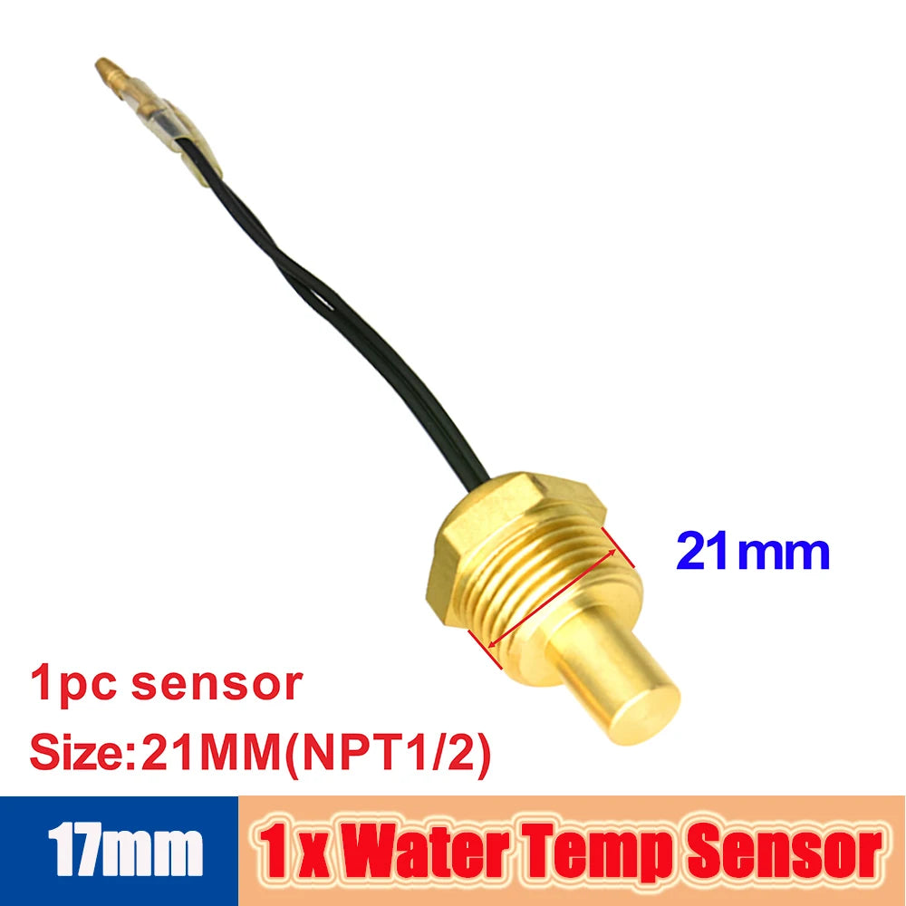 Auto Temperature Meter with Sensor 1/8 NPT 52mm LED Digital Oil /Water Temp Indicator PSI Oil Press Black Gauge Fit Gasoline Car