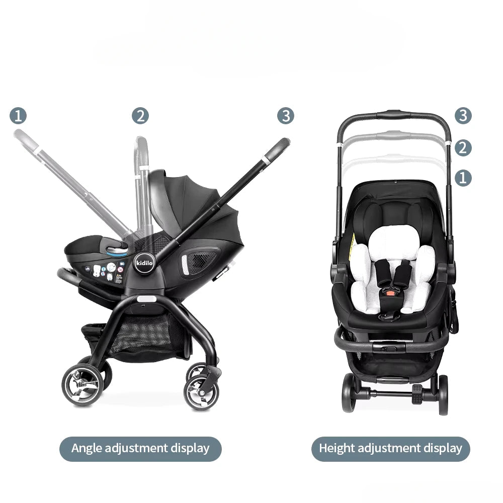 3 in 1 Newborn Baby Stroller Portable Child Car Seat Luxury Baby Stroller Foldable Baby Carriage two-way adjustable armrests
