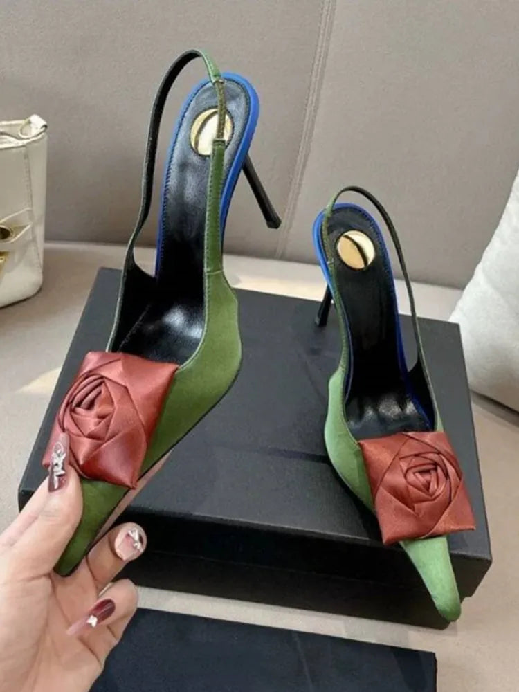 2026 Summer Women's New Pointed Shallow Mouth Sandals Fashion Show Party Wedding Women's Large Size Stiletto Sandals