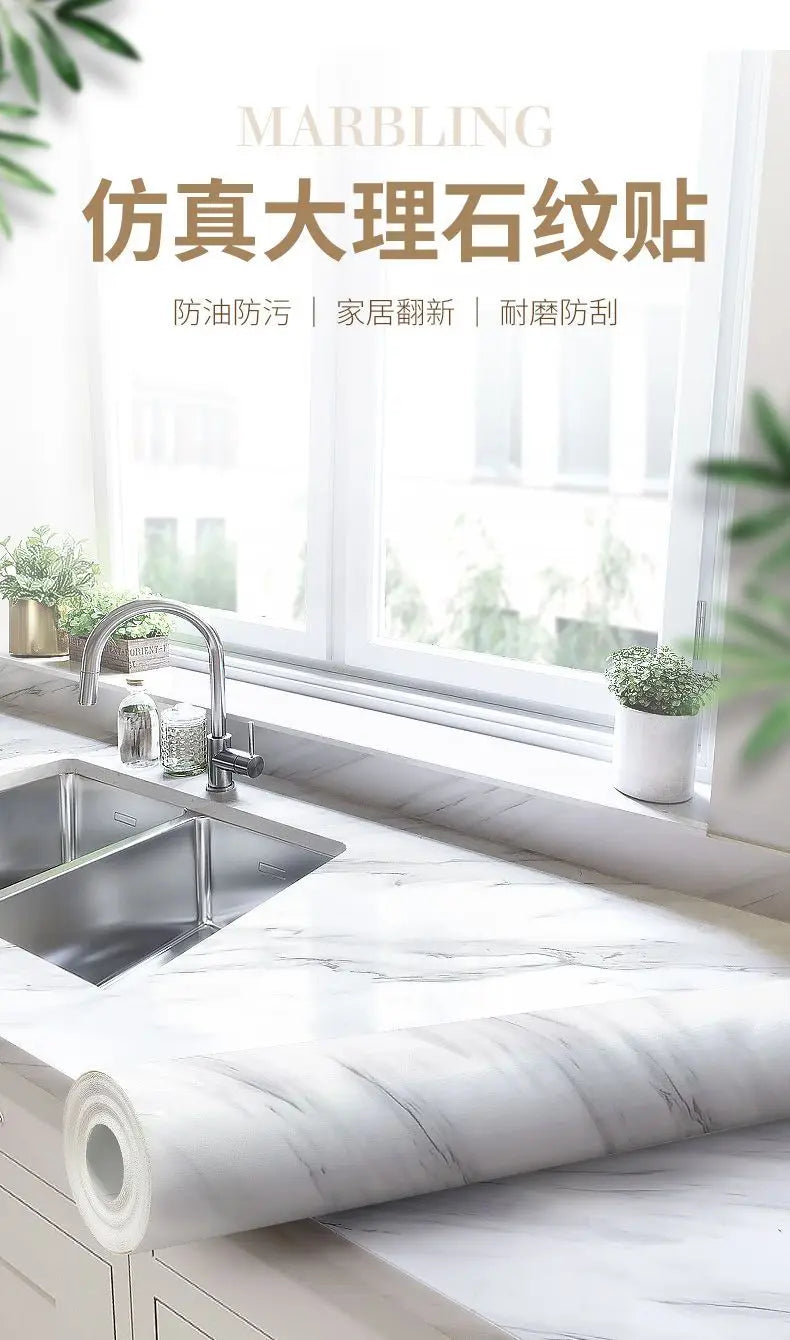 Carta da parati adesiva da parete Larghezza 80 cm Foglio impermeabile a prova di olio Adesivo per decorazioni in marmo Carta decorativa per ristrutturazione bagno cucina