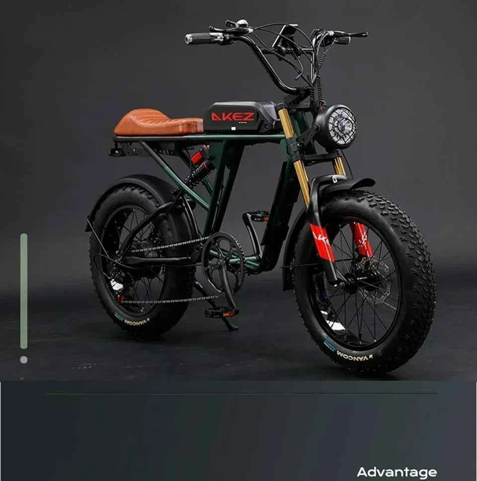 Mountain Adult Akez Electric Bicycler 1500W motor 48V 36AH Removable lithium Battery E bike 20 inch Tire Off-road Electric Bike