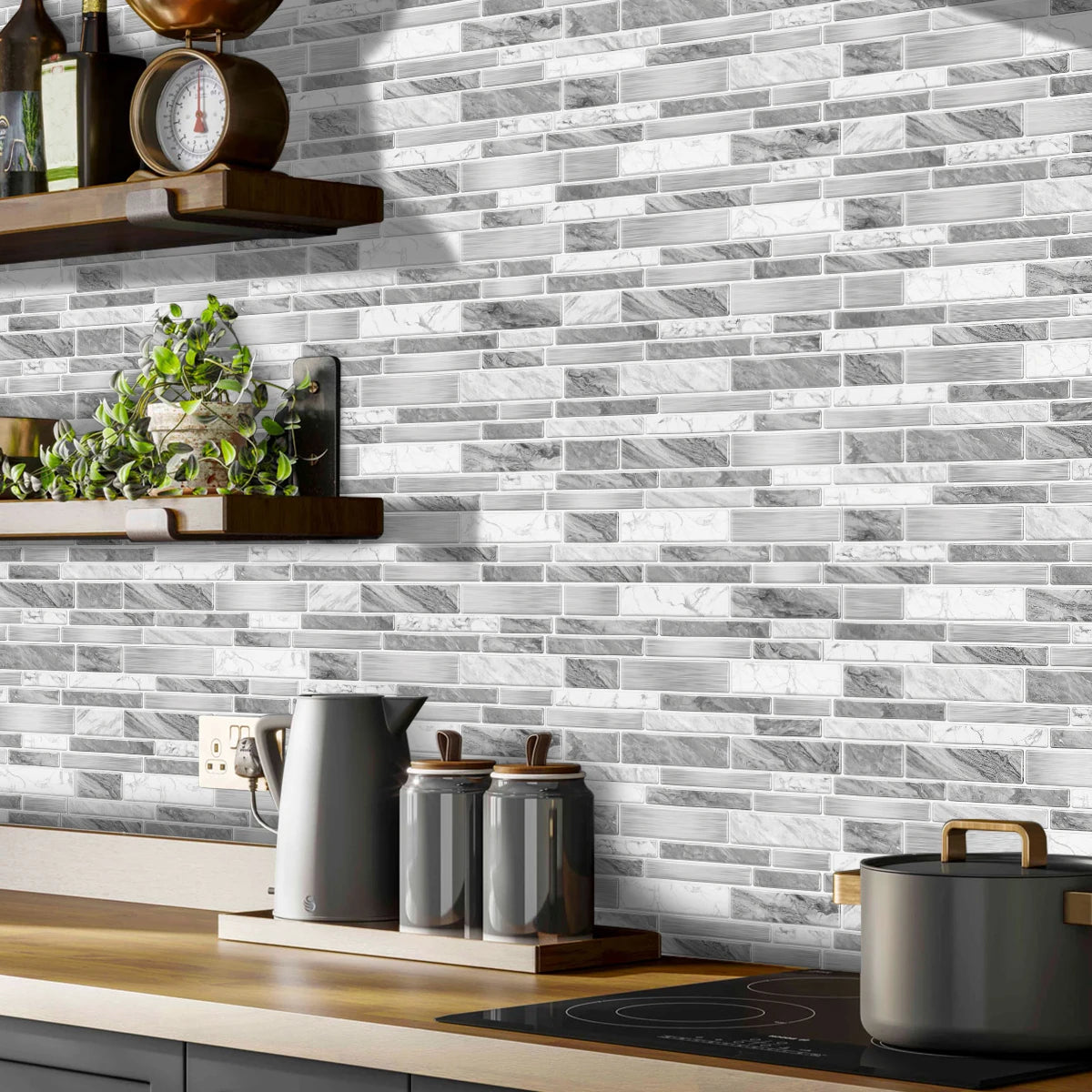 12/24/48 pezzi adesivo per piastrelle stacca e incolla adesivo autoadesivo sul backsplash per piastrelle per cucina, bagno, decorazione della camera da letto