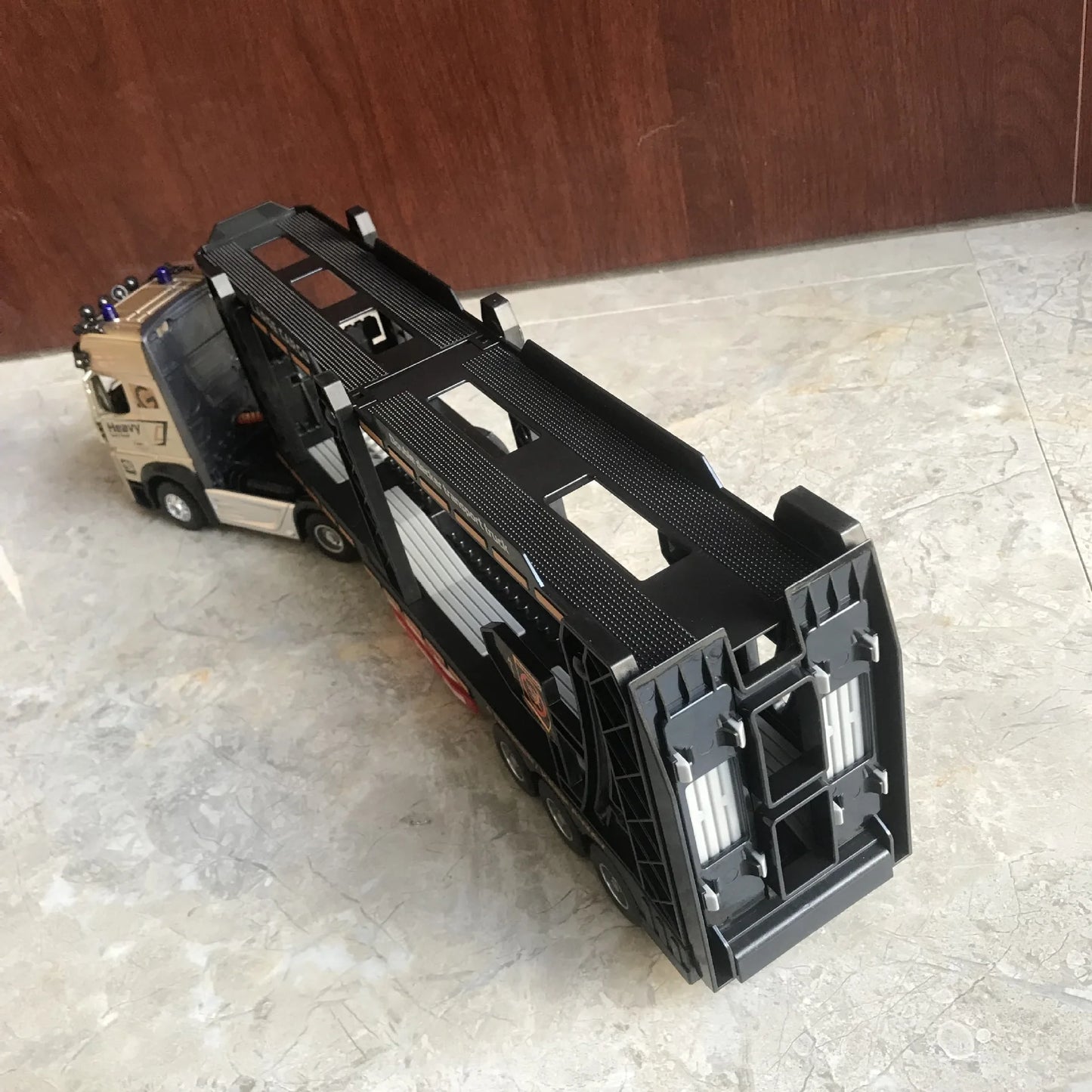 RC Car Big Remote Control Oil Tank Truck 9CH Alloy Electronic Simulation Trailer LED Music RC Container Truck Rechargeable Toy