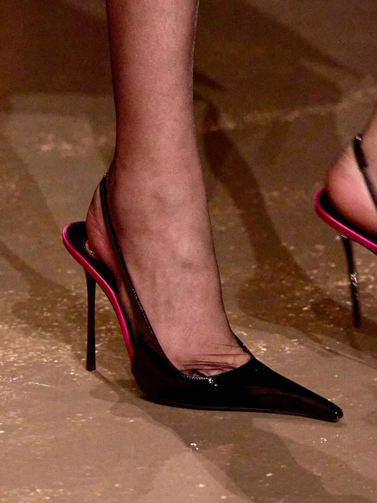 2026 Summer Women's New Pointed Shallow Mouth Sandals Fashion Show Party Wedding Women's Large Size Stiletto Sandals