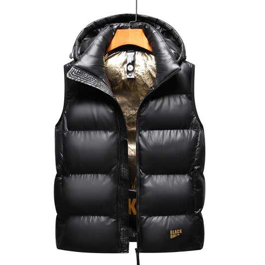 Brand Men Fashion Winter Vest Warm Coat Hooded Light Plus Size Mens Work Vests Waistcoat New Spring Autumn Sleeveless Jacket