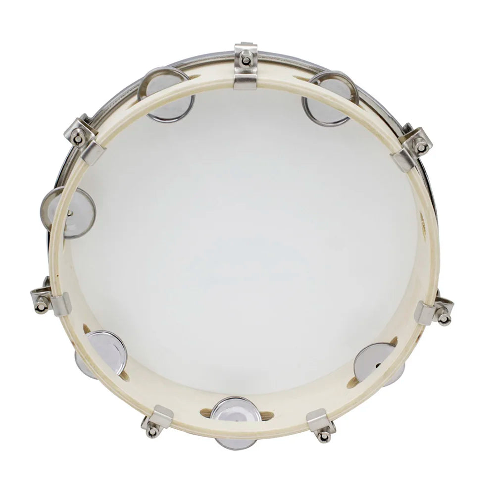 10 Inches Tambourine Adjustable Solid Wooden Panel Hand Held Bell Drum Percussion Music Toys For Kids Infant Enlightenment Tools