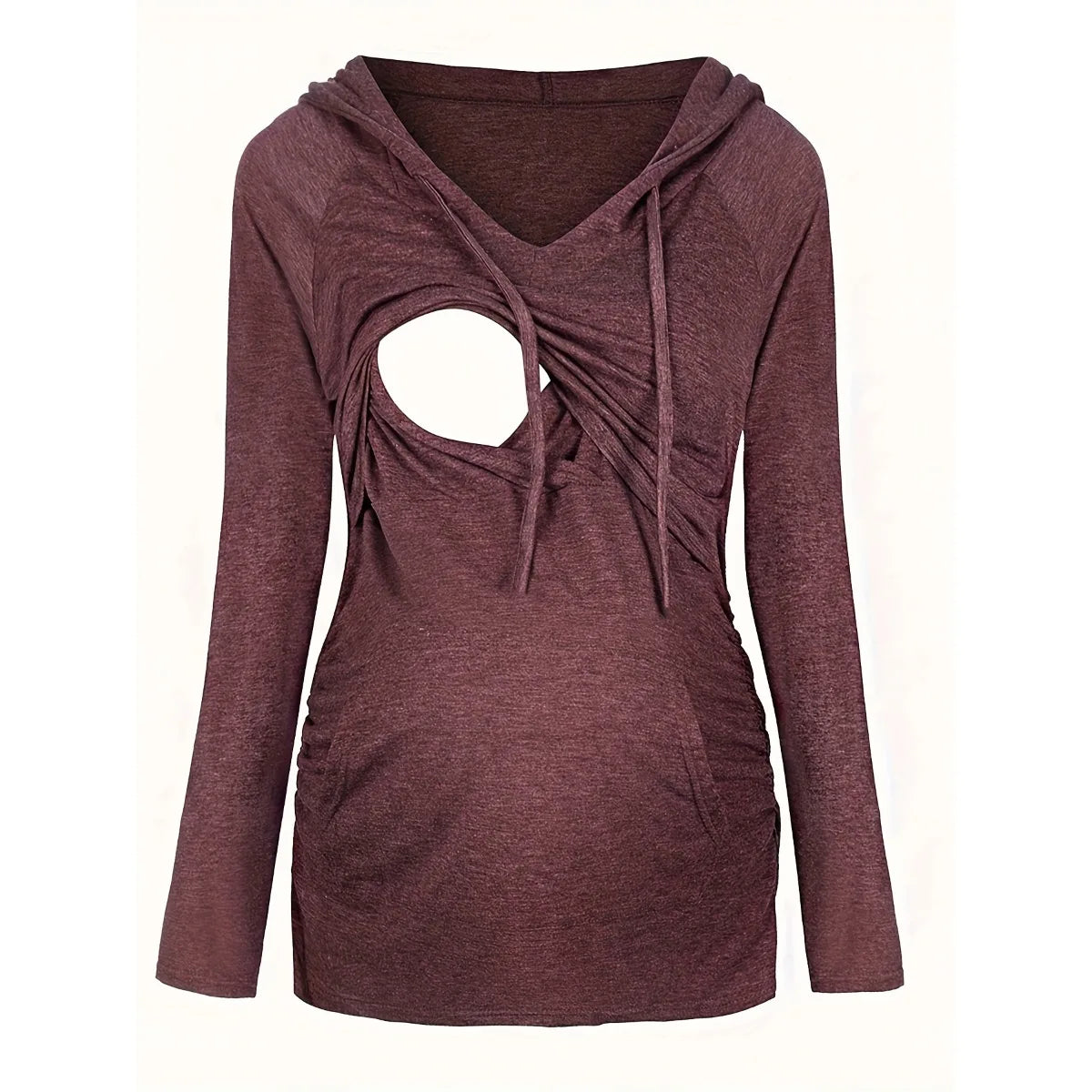 Women Maternity Hoodie Nursing Sweatshirt with Pockets Long Sleeve Comfortable Pregnancy Clothes for Breastfeeding Moms