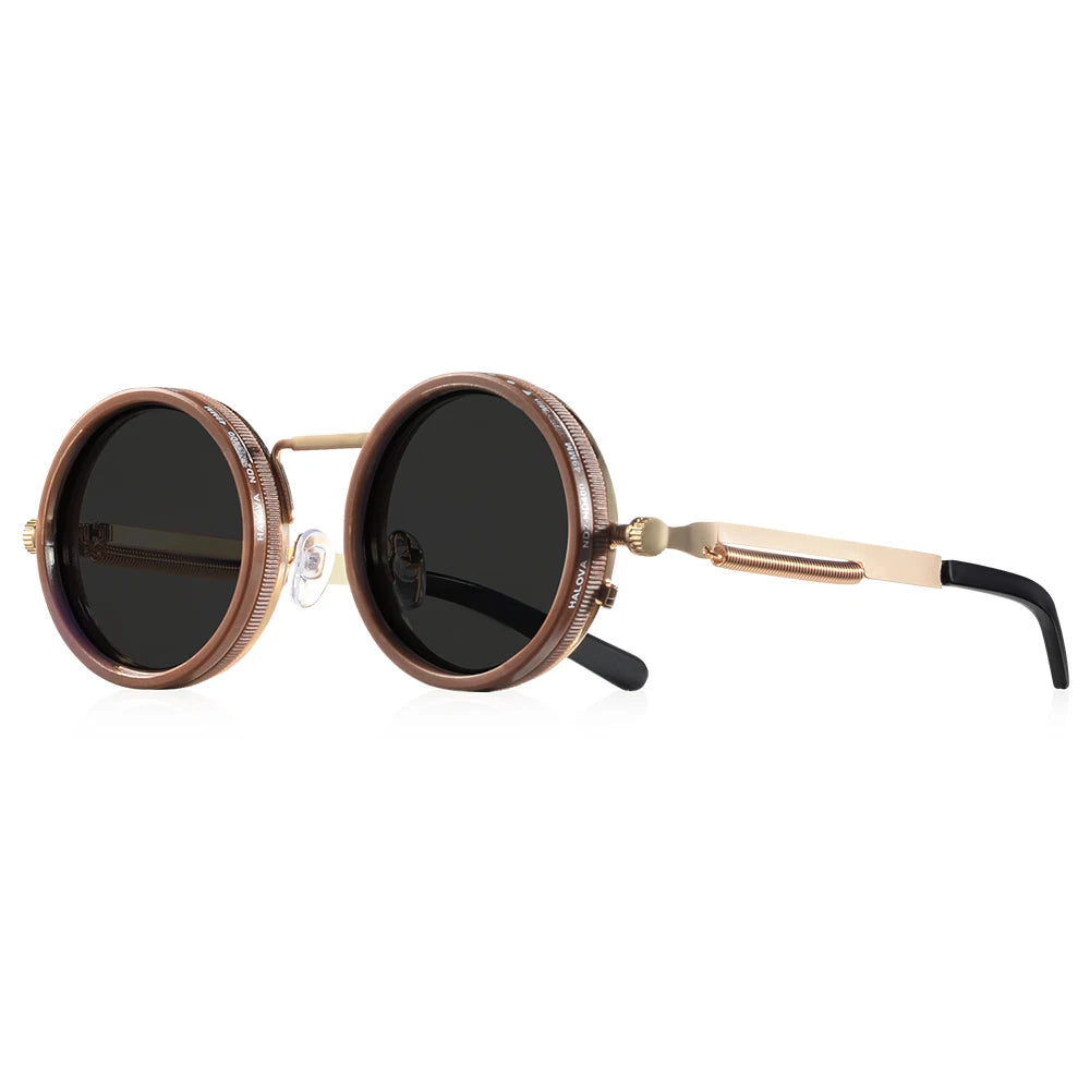 CRIXALIS Polarized Round Sunglasses ND9 Adjustable Dimming Men Women Retro Punk Men's Fishing Eyeglasses Outdoor Shades UV400