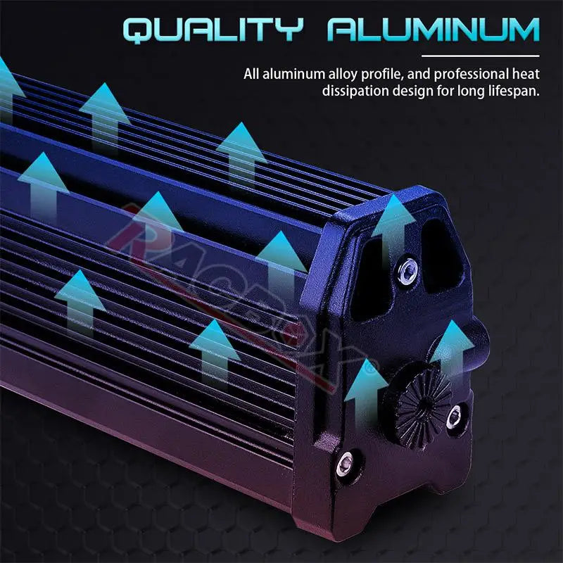 RACBOX 8 14 20 inch 6D Lens Single Row Led Light Bar for Jeep Lada Offroad ATV UTV UAZ Car Driving Work Light 12V 24V Fog Lamp