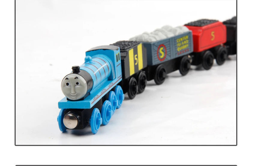 10Pcs/Set Magnetic Wooden Trains Toys Track Railway Vehicle Wood Locomotive Carriage Model For Thomaing Train Toy Gift Children