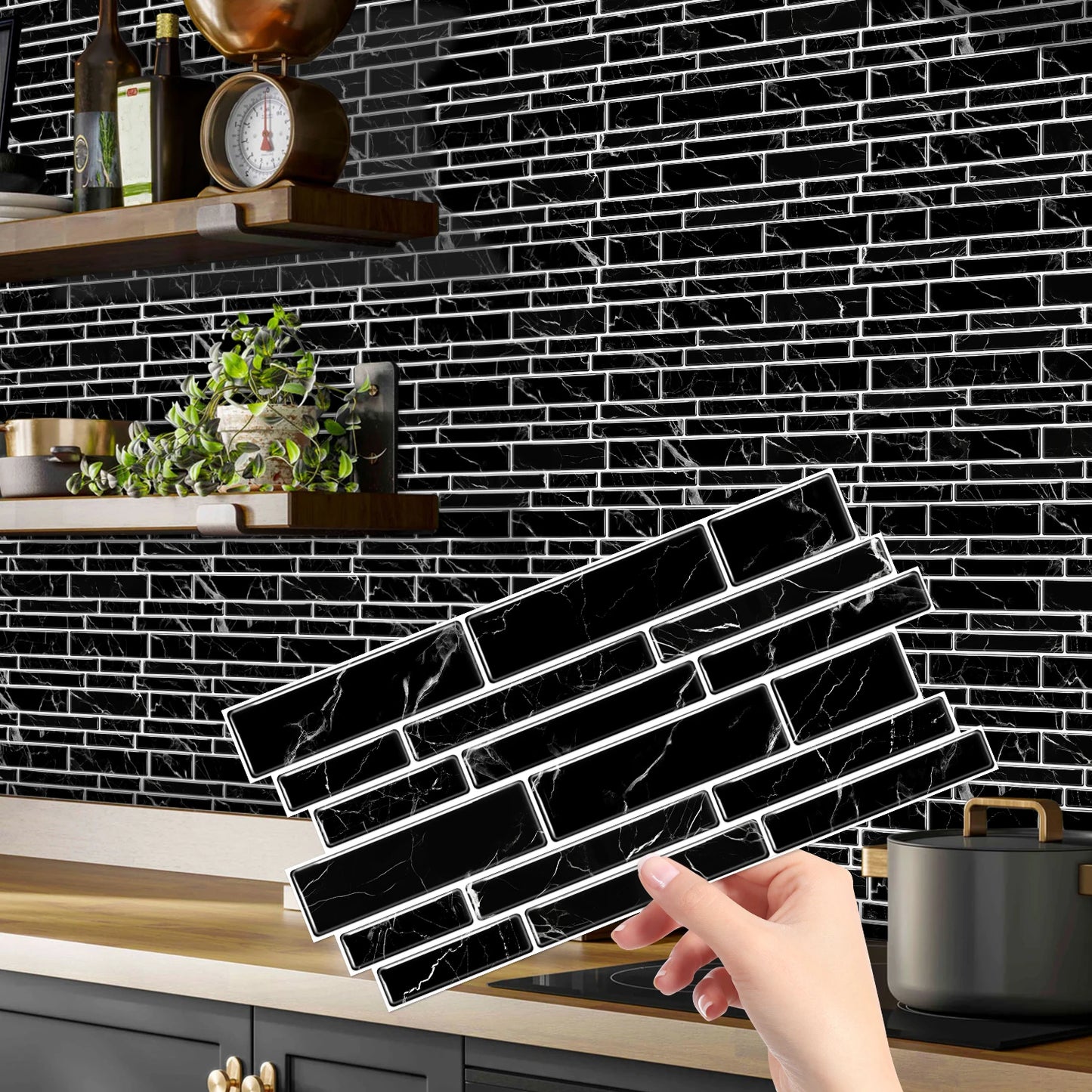 12/24/48 pezzi adesivo per piastrelle stacca e incolla adesivo autoadesivo sul backsplash per piastrelle per cucina, bagno, decorazione della camera da letto