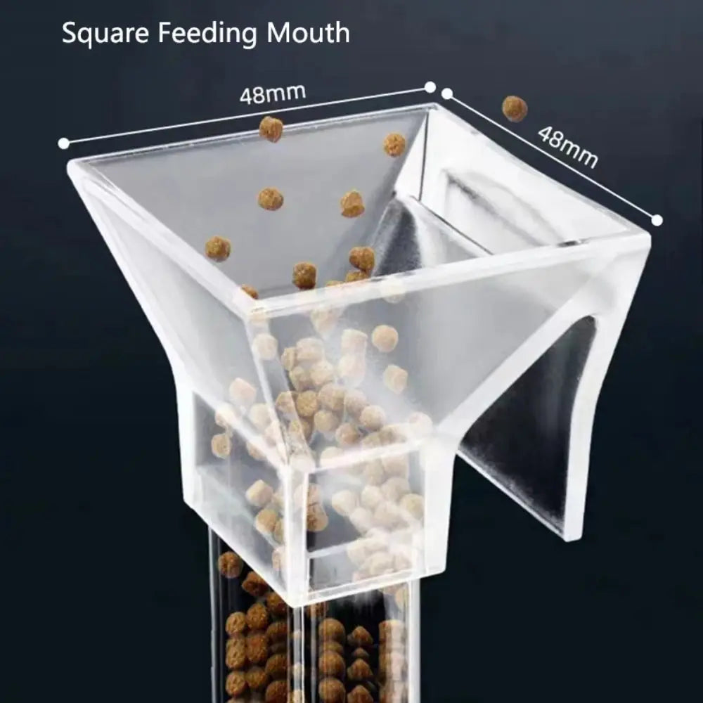 New Transparent Aquarium Fish Tank Feeder Tube Acrylic Fixed Point Fish Tank Food Dispenser with Suction Cup Durable Feeder Bowl