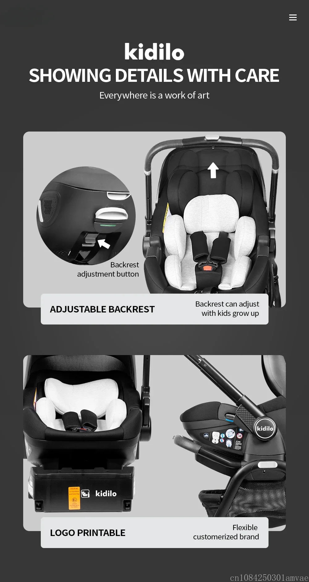 3 in 1 Newborn Baby Stroller Portable Child Car Seat Luxury Baby Stroller Foldable Baby Carriage two-way adjustable armrests