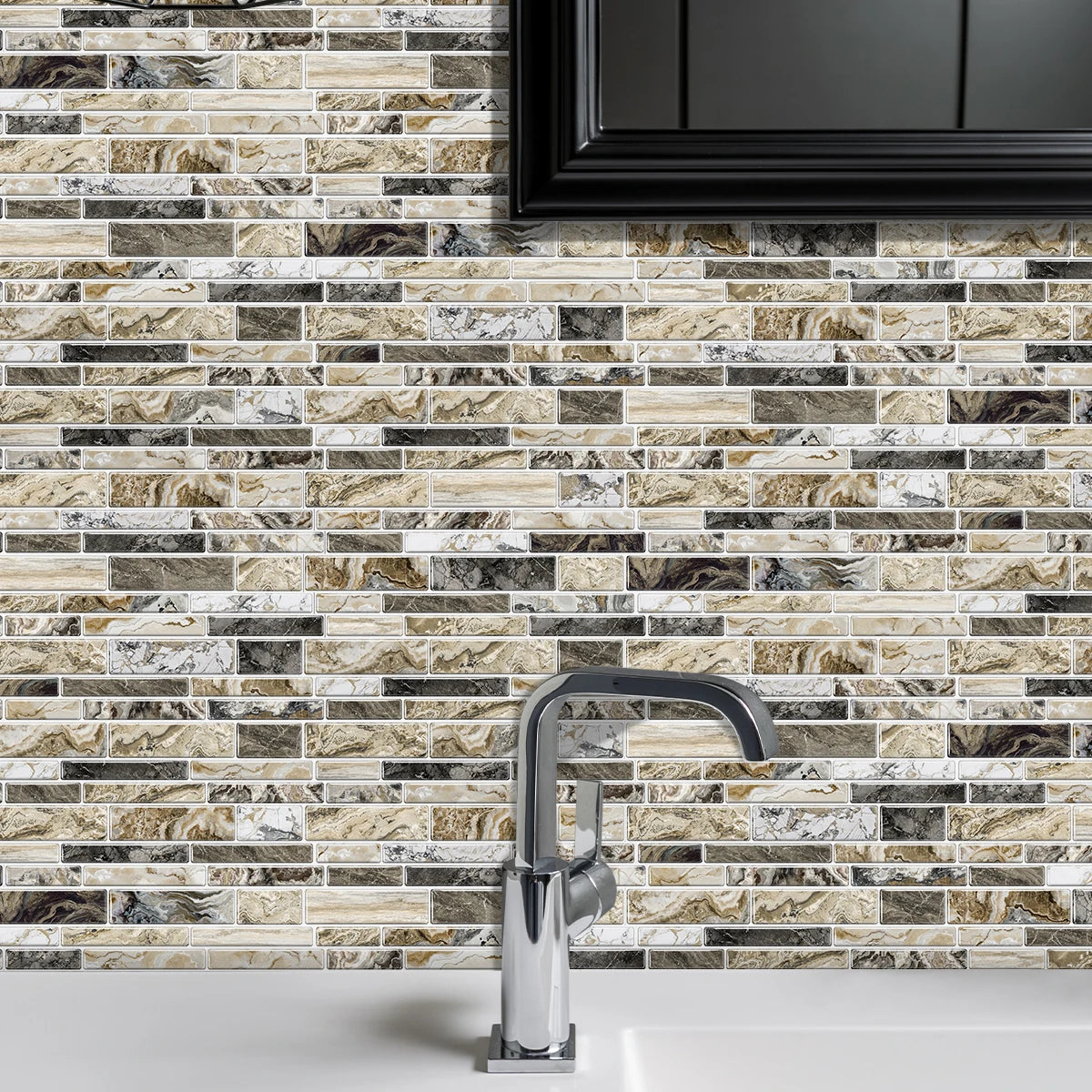 12/24/48 pezzi adesivo per piastrelle stacca e incolla adesivo autoadesivo sul backsplash per piastrelle per cucina, bagno, decorazione della camera da letto