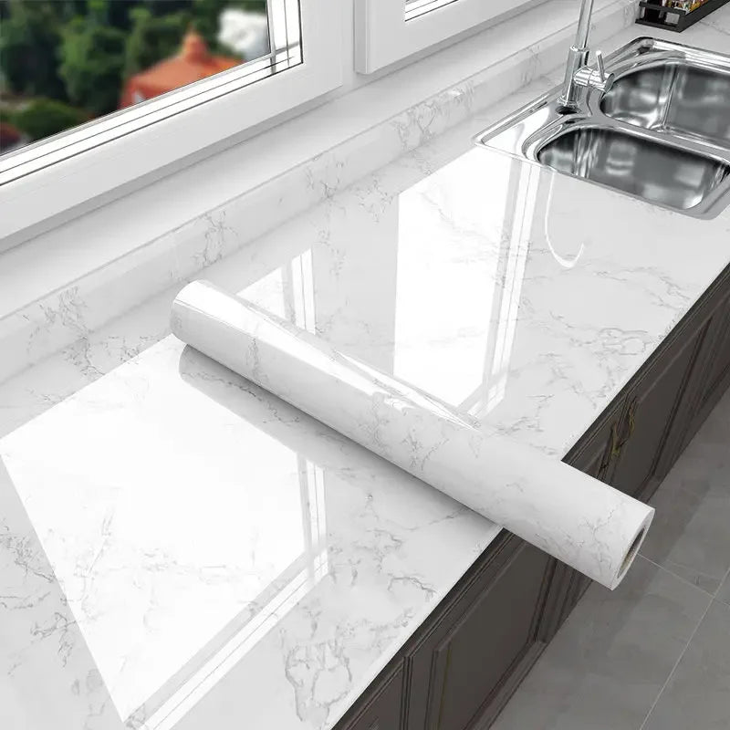 Carta da parati adesiva da parete Larghezza 80 cm Foglio impermeabile a prova di olio Adesivo per decorazioni in marmo Carta decorativa per ristrutturazione bagno cucina