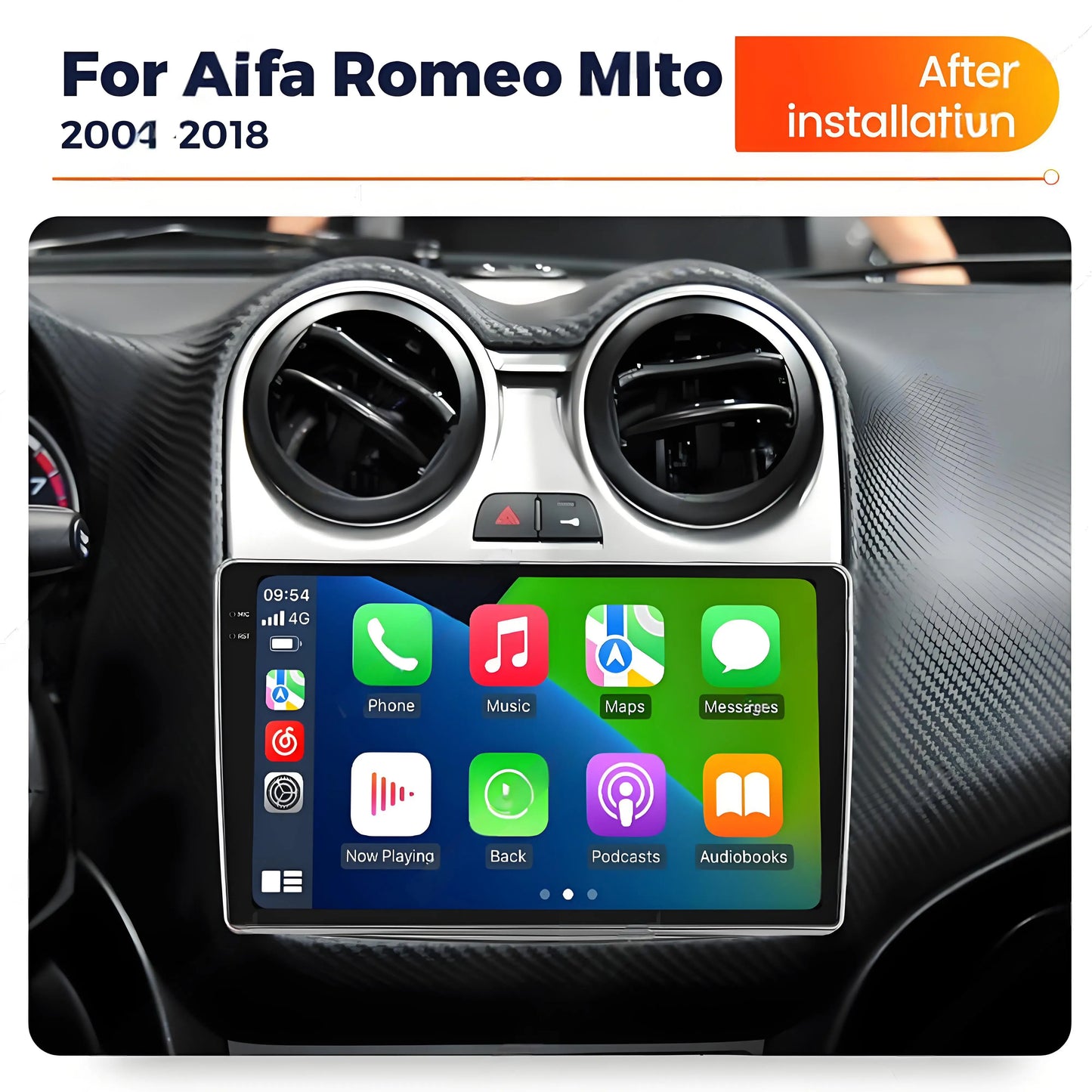 Android 15  For Alfa Romeo MiTo 955 2008-2016 Auto Car Radio Monitor  Carplay Multimedia Player  IPS LED 8 CORE 2 DIN 5G Wifi