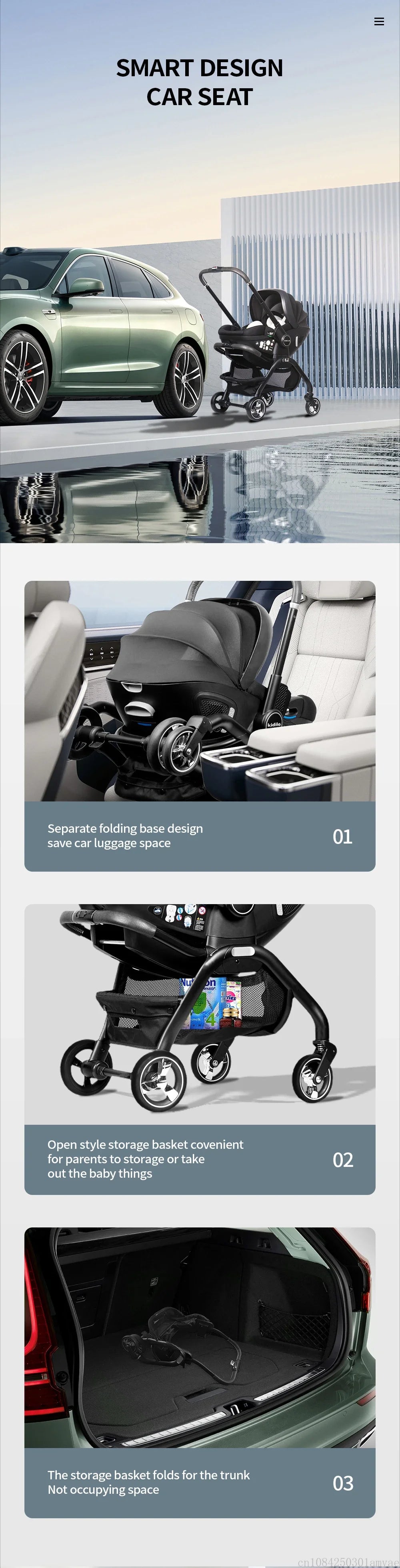 3 in 1 Newborn Baby Stroller Portable Child Car Seat Luxury Baby Stroller Foldable Baby Carriage two-way adjustable armrests