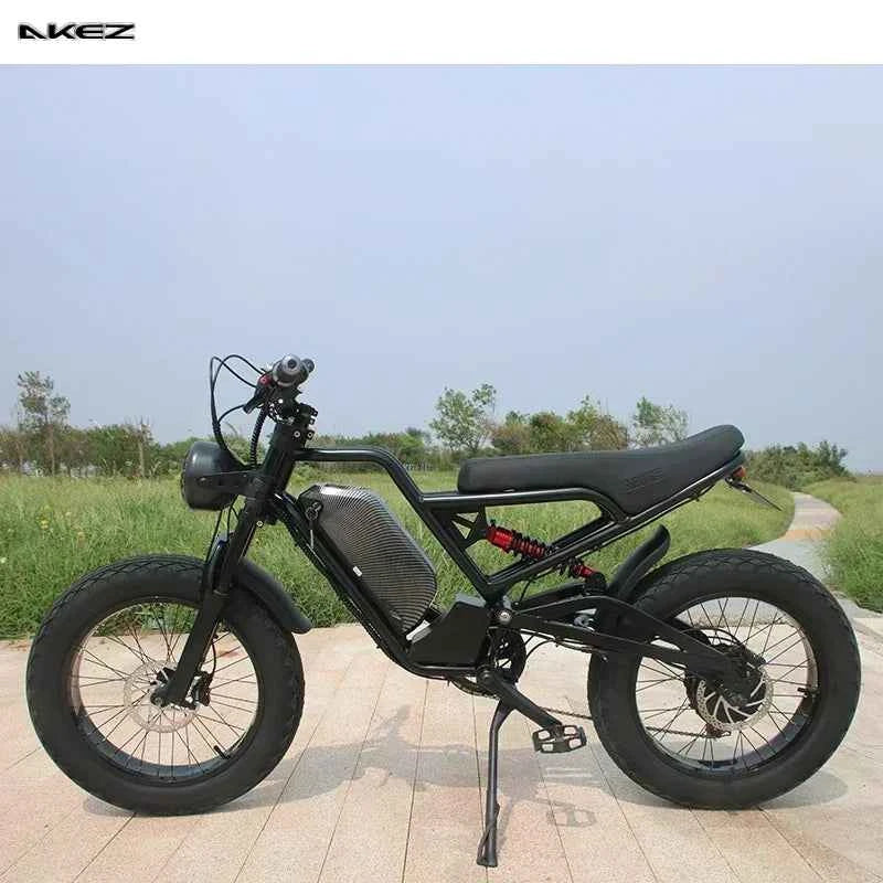 Electric Bicycle AKEZ Dual shock absorption 1500W motor 48V18AH battery Electric Bike 20 inch tire fat mountain off-road E-Bike