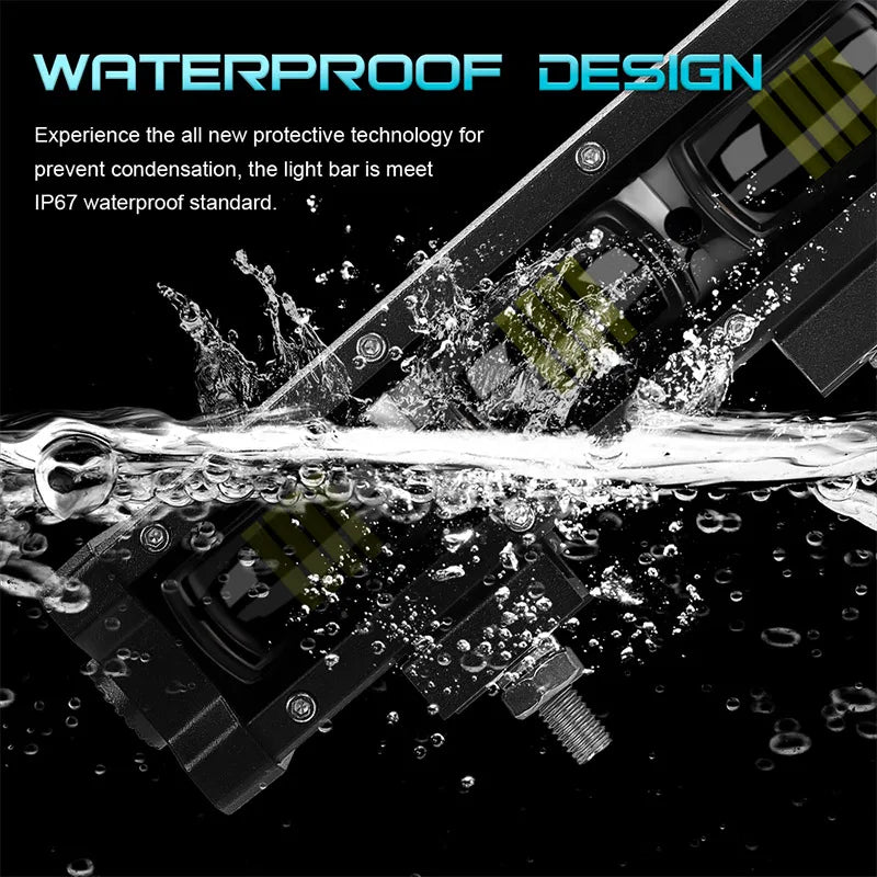 RACBOX 8 14 20 inch 6D Lens Single Row Led Light Bar for Jeep Lada Offroad ATV UTV UAZ Car Driving Work Light 12V 24V Fog Lamp