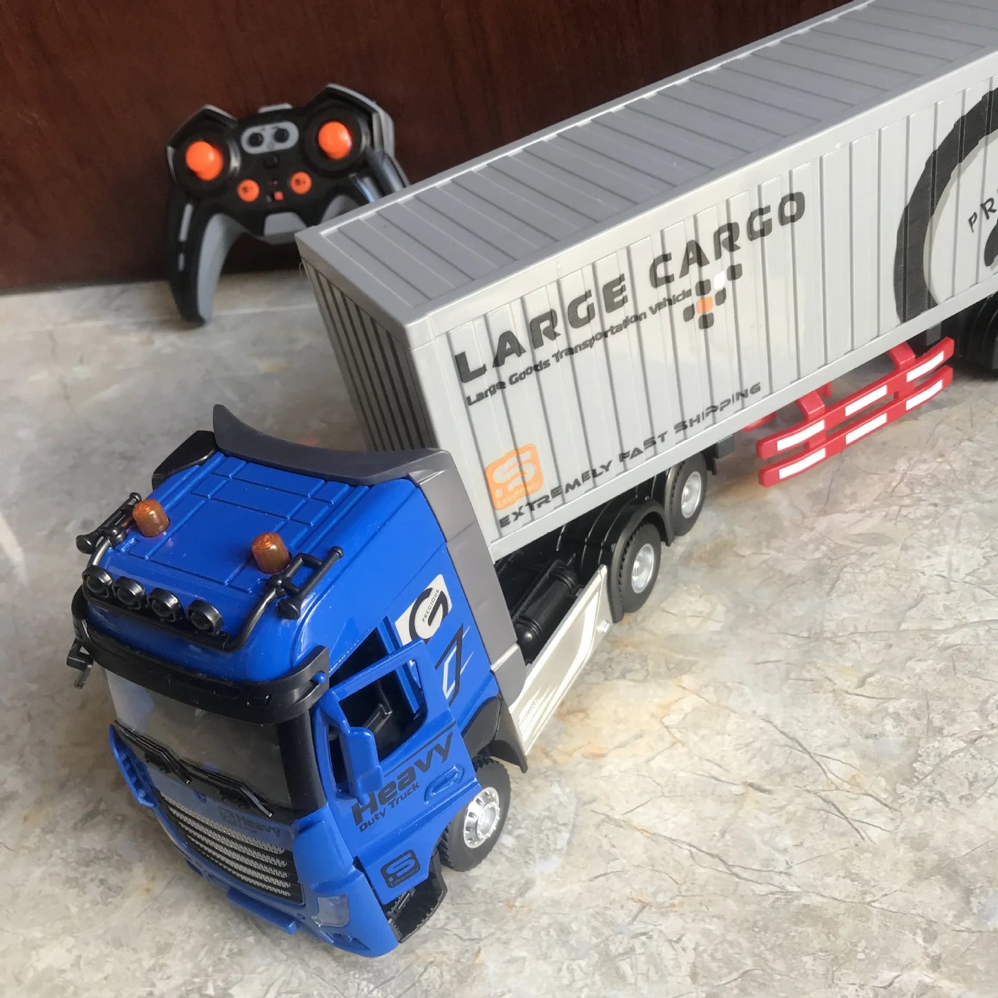 RC Car Big Remote Control Oil Tank Truck 9CH Alloy Electronic Simulation Trailer LED Music RC Container Truck Rechargeable Toy