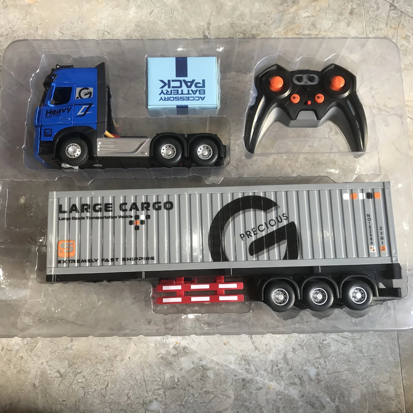 RC Car Big Remote Control Oil Tank Truck 9CH Alloy Electronic Simulation Trailer LED Music RC Container Truck Rechargeable Toy