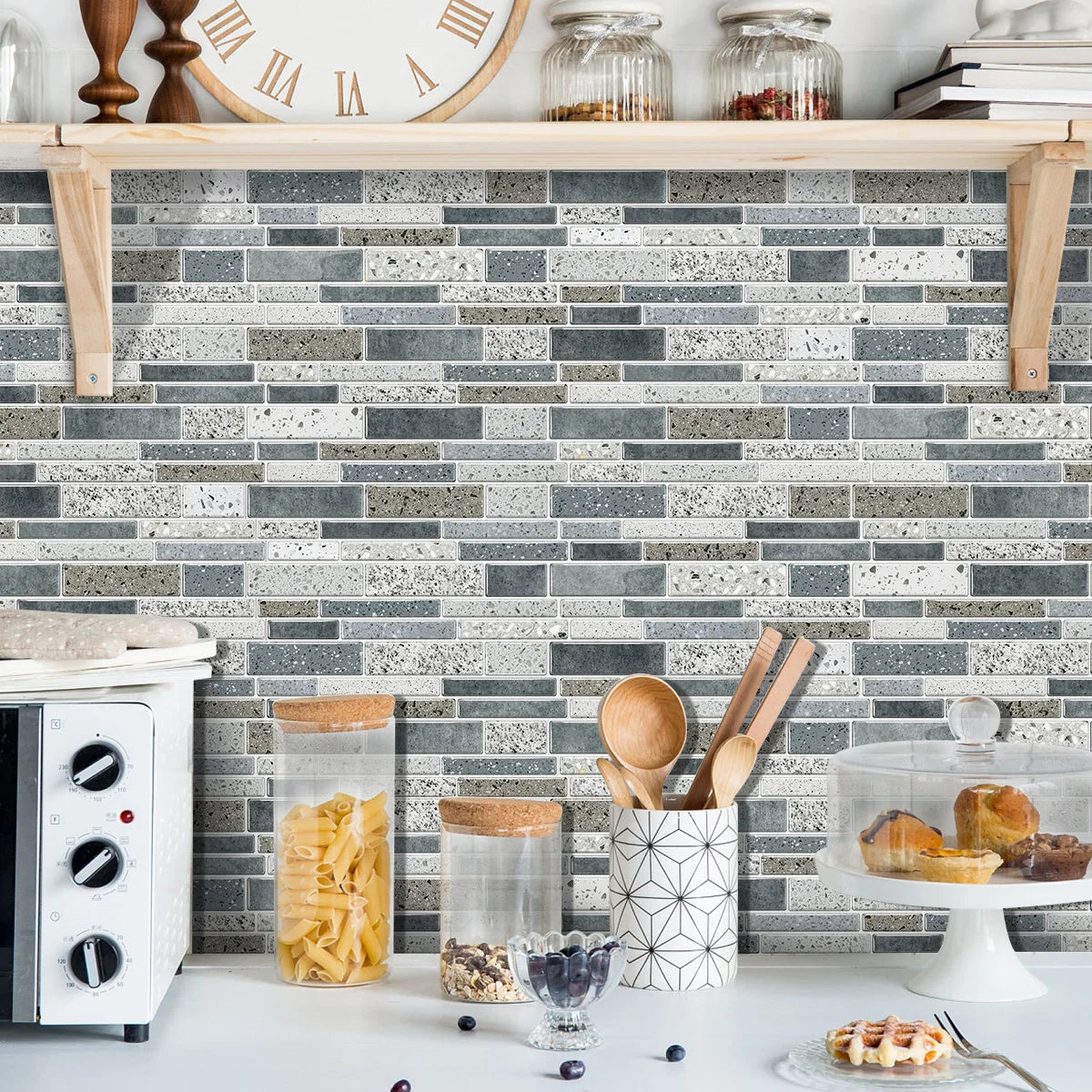 12/24/48 pezzi adesivo per piastrelle stacca e incolla adesivo autoadesivo sul backsplash per piastrelle per cucina, bagno, decorazione della camera da letto