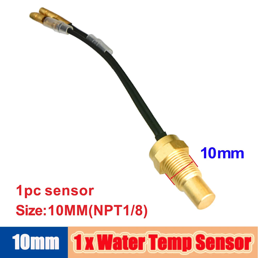 Auto Temperature Meter with Sensor 1/8 NPT 52mm LED Digital Oil /Water Temp Indicator PSI Oil Press Black Gauge Fit Gasoline Car