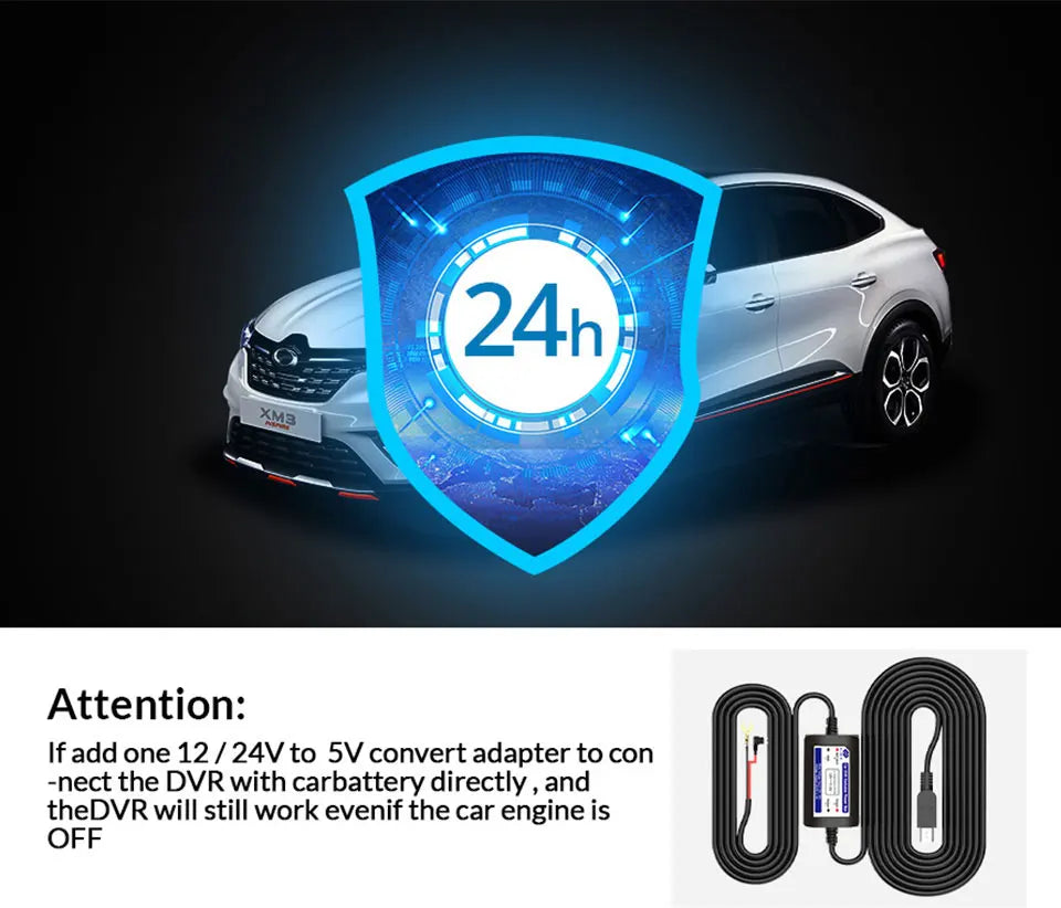 4K Dash Cam Ultra HD Night Vision Loop Recording Supports Built-in WiFi APP Control Optional 1080P Rear Camera