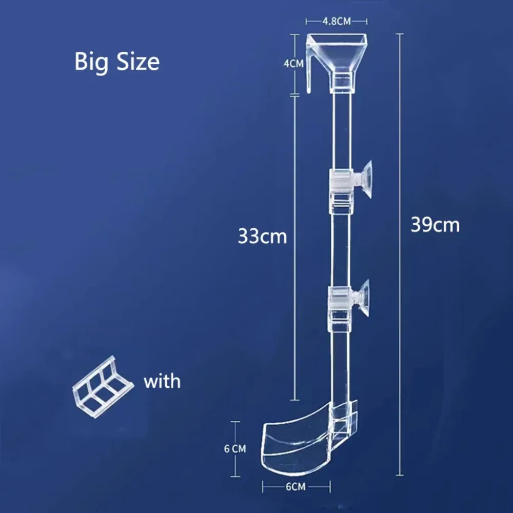 New Transparent Aquarium Fish Tank Feeder Tube Acrylic Fixed Point Fish Tank Food Dispenser with Suction Cup Durable Feeder Bowl