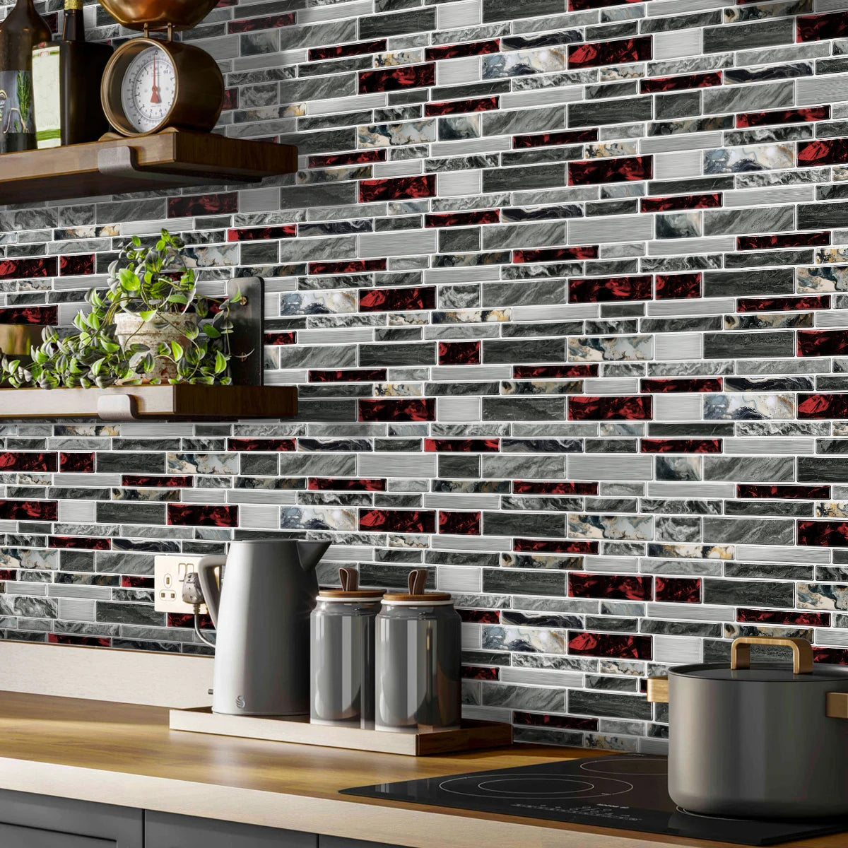 12/24/48 pezzi adesivo per piastrelle stacca e incolla adesivo autoadesivo sul backsplash per piastrelle per cucina, bagno, decorazione della camera da letto