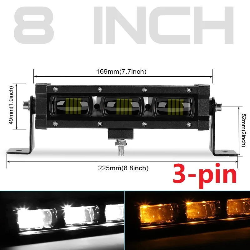 RACBOX 8 14 20 inch 6D Lens Single Row Led Light Bar for Jeep Lada Offroad ATV UTV UAZ Car Driving Work Light 12V 24V Fog Lamp